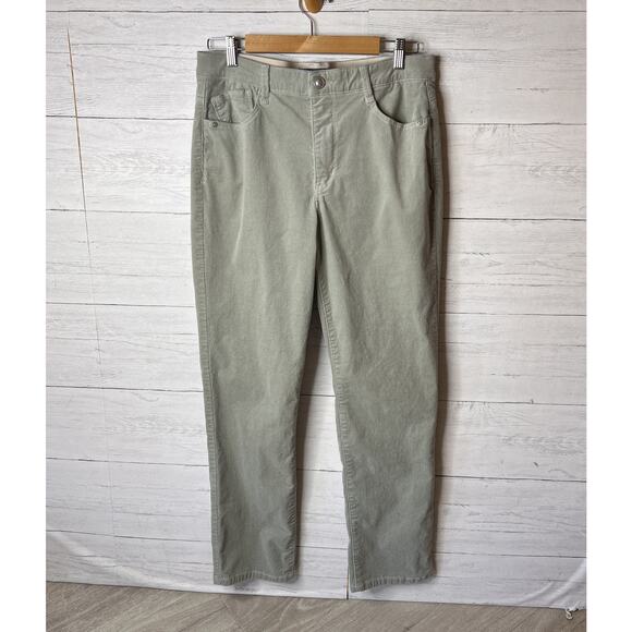 Democracy Pants Womens Size 14 Light Sage Green Corduroy Ab Solution Fall Wear - Picture 3 of 15